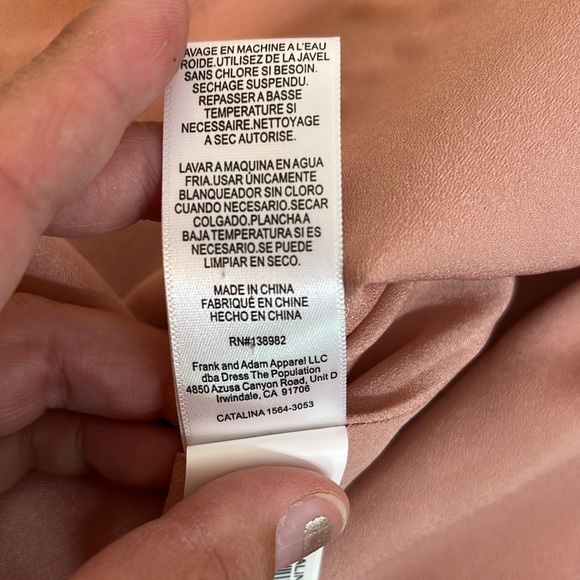 DRESS THE POPULATION CATALINA BLUSH CREPE COCKTAIL DRESS MEDIUM - Picture 10 of 16